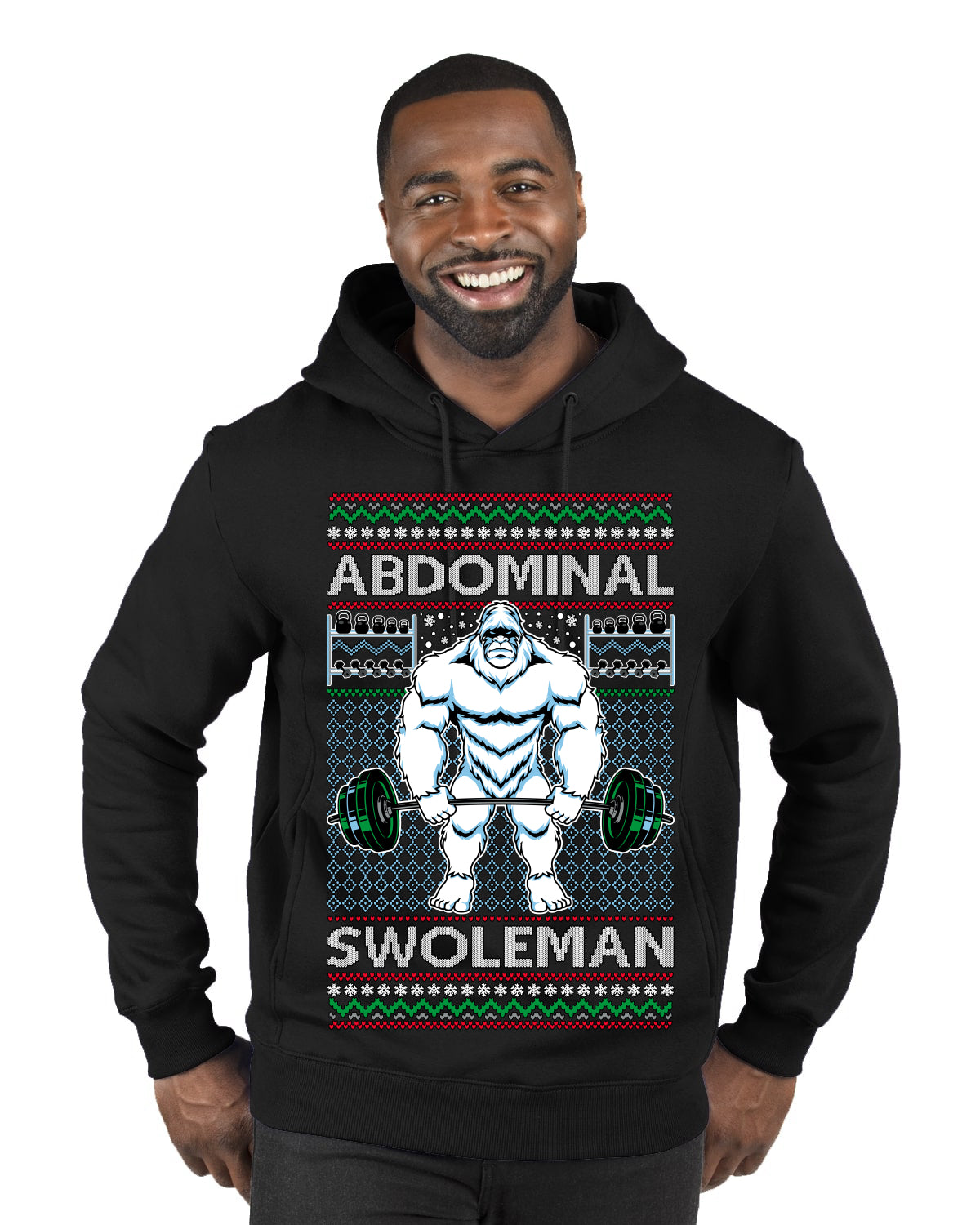 Merry Liftmas Abdominal Swoleman, Christmas Gifts, Funny Xmas Gift Idea, Ugly Christmas Sweater Premium Graphic Hoodie Sweatshirt