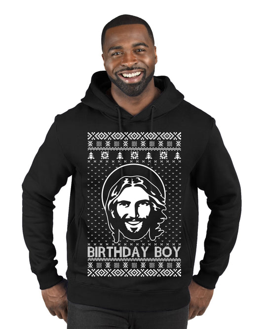 Birthday Boy Jesus Christ, Christmas Gifts, Funny Xmas Gift Idea, Ugly Christmas Sweater Premium Graphic Hoodie Sweatshirt