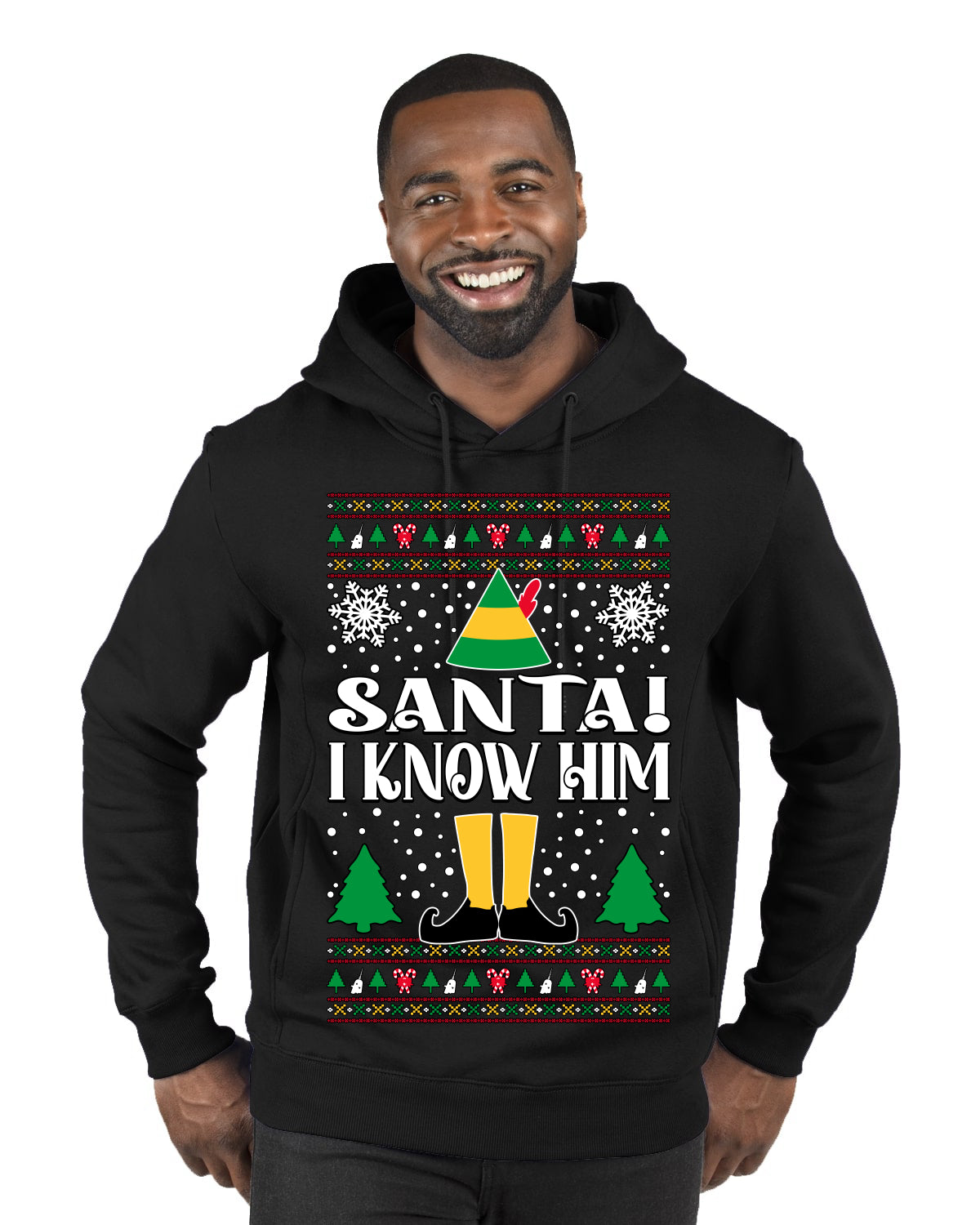 Santa! I Know Him Christmas Movie Quote , Christmas Gifts, Funny Xmas Gift Idea, Ugly Christmas Sweater Premium Graphic Hoodie Sweatshirt