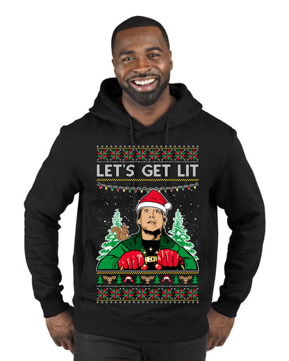 Let's Get Lit Clark Vacation Movie Parody Ugly Christmas Sweater, Christmas Gifts, Funny Xmas Gift Idea, Premium Graphic Hoodie Sweatshirt
