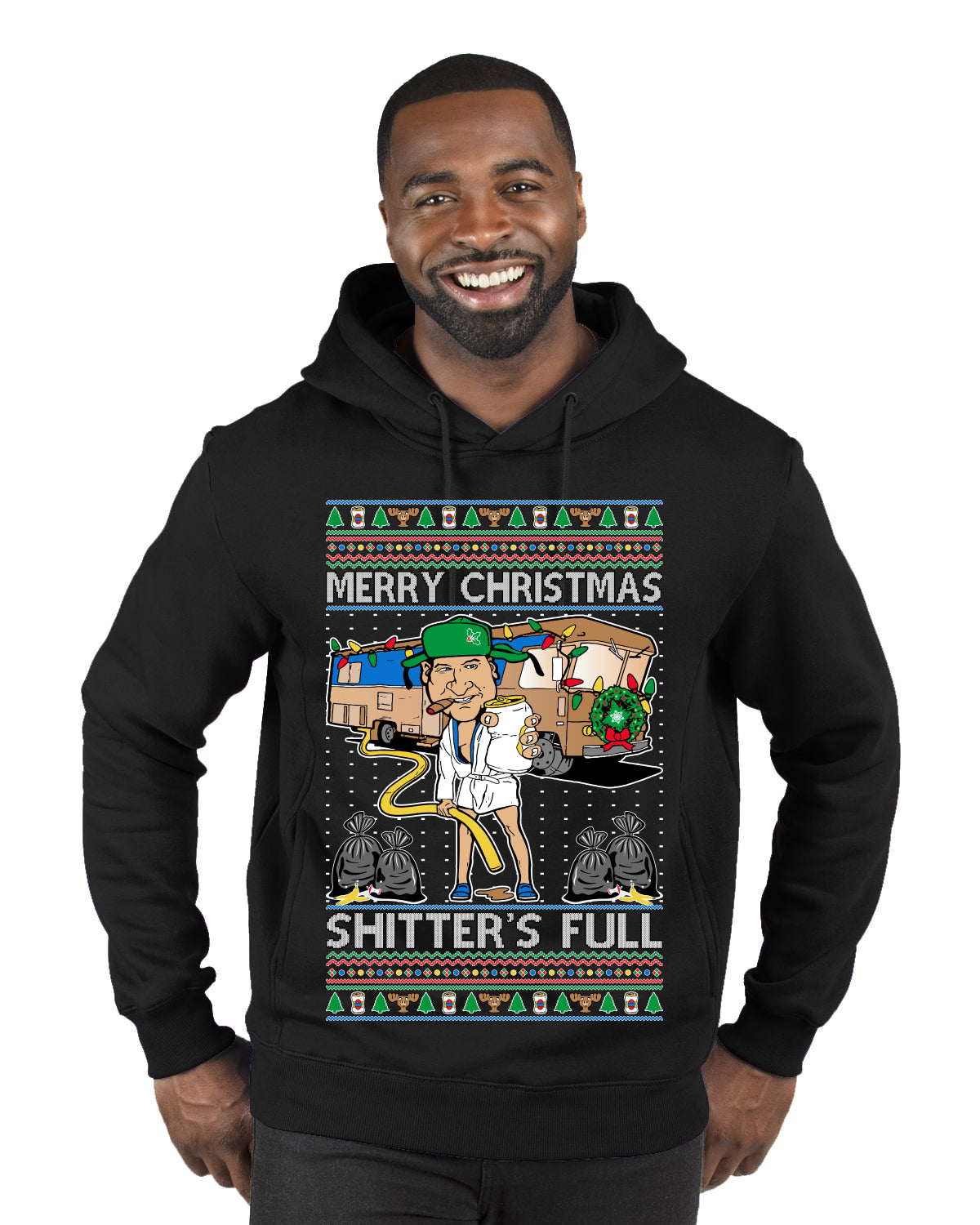Merry Christmas Shitter's Full Ugly Christmas Sweater, Christmas Gifts, Funny Xmas Gift Idea, Premium Graphic Hoodie Sweatshirt