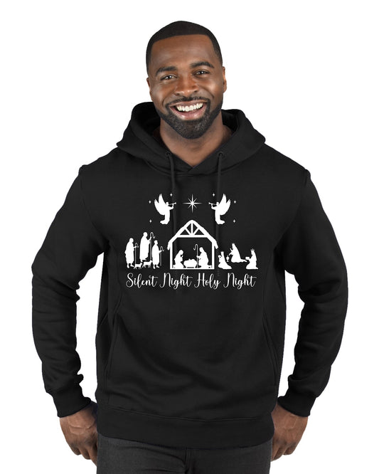 Silent Night Holy Night Religious Jesus Ugly Christmas Sweater, Christmas Gifts, Funny Xmas Gift Idea, Premium Graphic Hoodie Sweatshirt