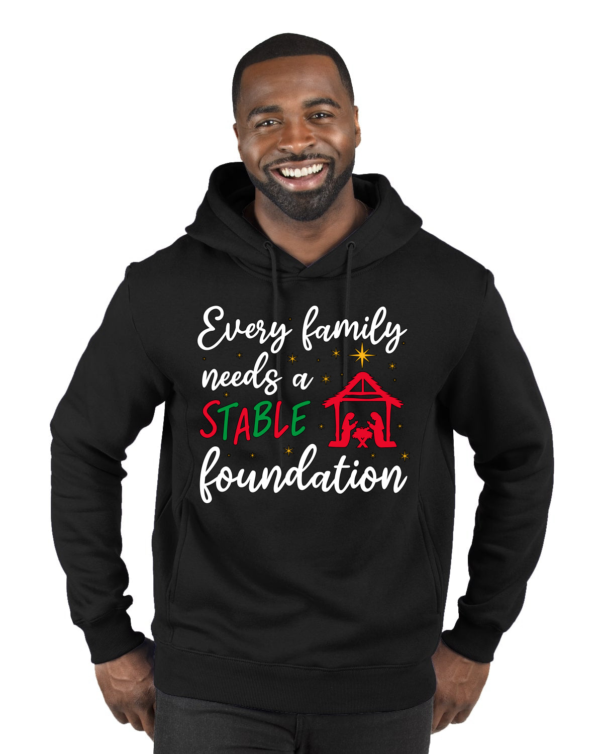 Every Family Needs a Stable Foundation Ugly Christmas Sweater, Christmas Gifts, Funny Xmas Gift Idea, Premium Graphic Hoodie Sweatshirt