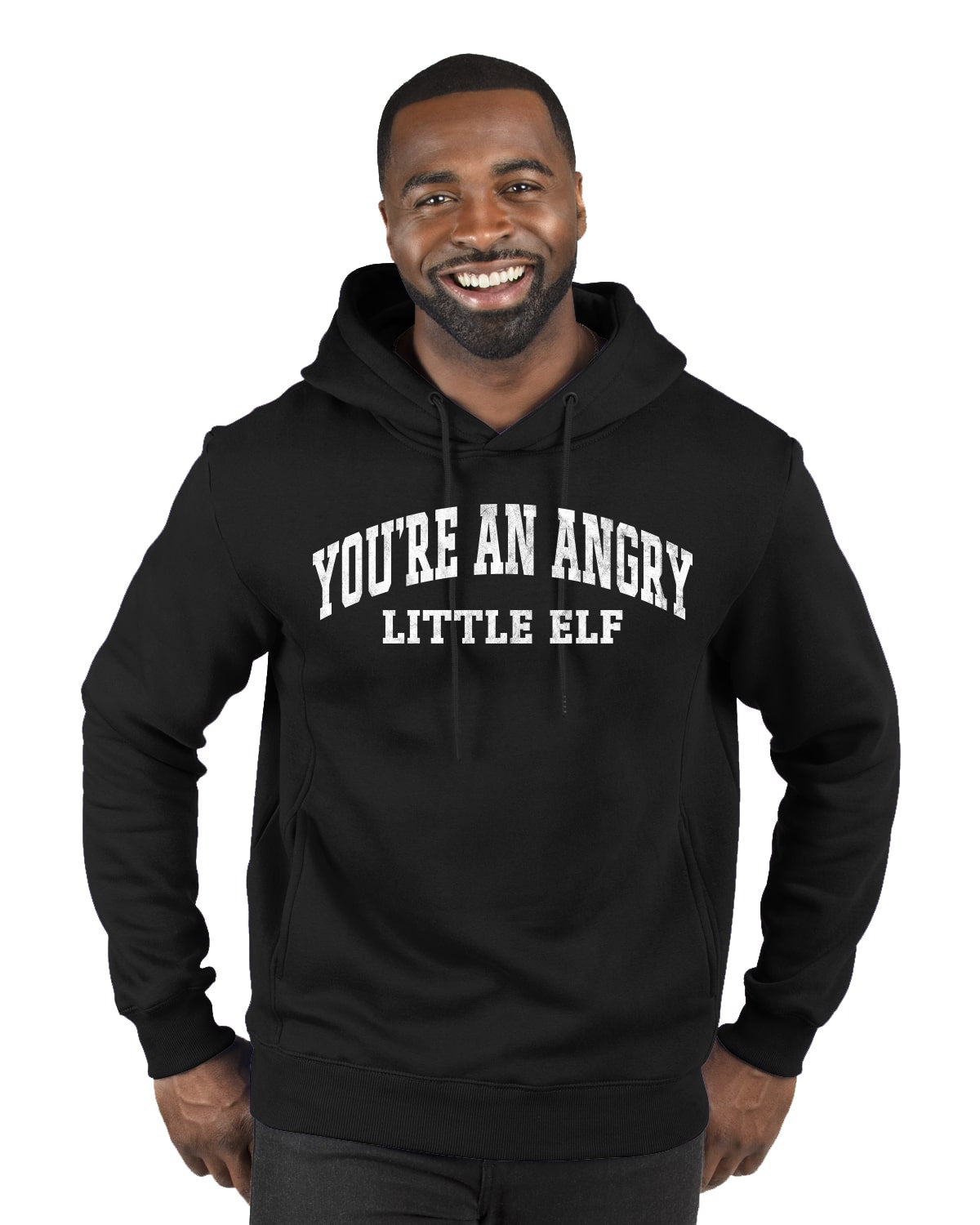 Vintage Movie Quote You're An Angry Little Elf, Christmas Gifts, Funny Xmas Gift Idea, Ugly Christmas Sweater Premium Graphic Hoodie Sweatshirt