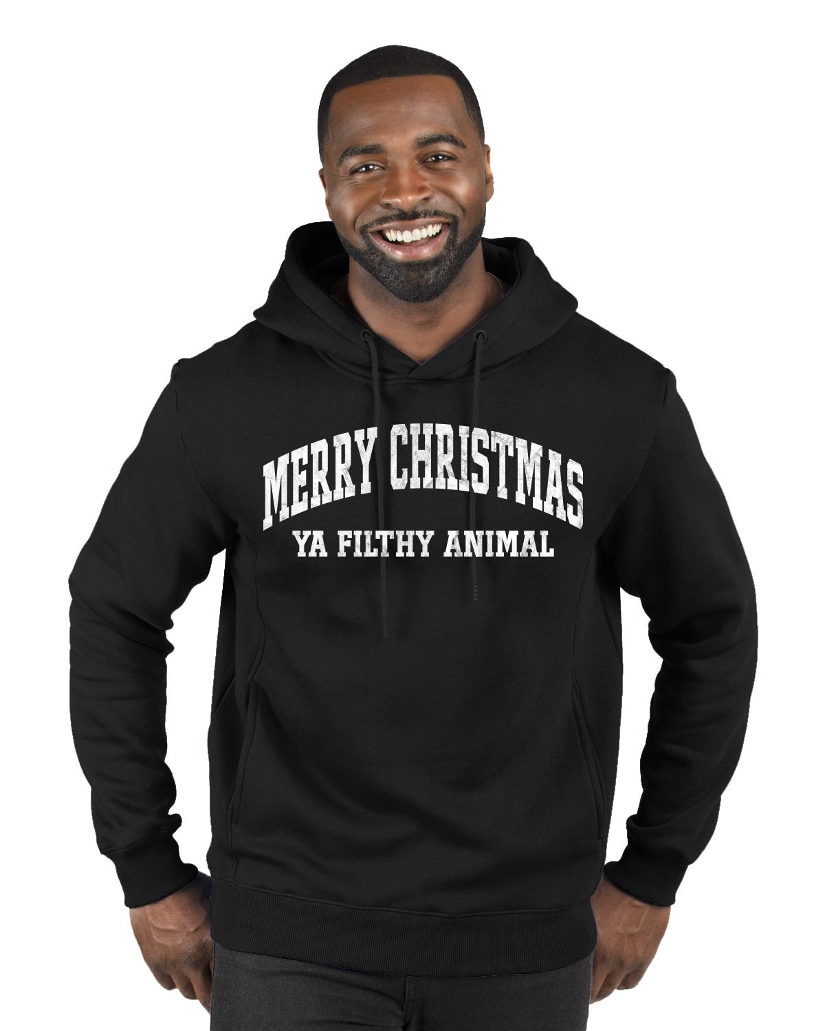 Vintage Movie Quote Merry Christmas Filthy Animal, Christmas Gifts, Funny Xmas Gift Idea, Ugly Christmas Sweater Premium Graphic Hoodie Sweatshirt