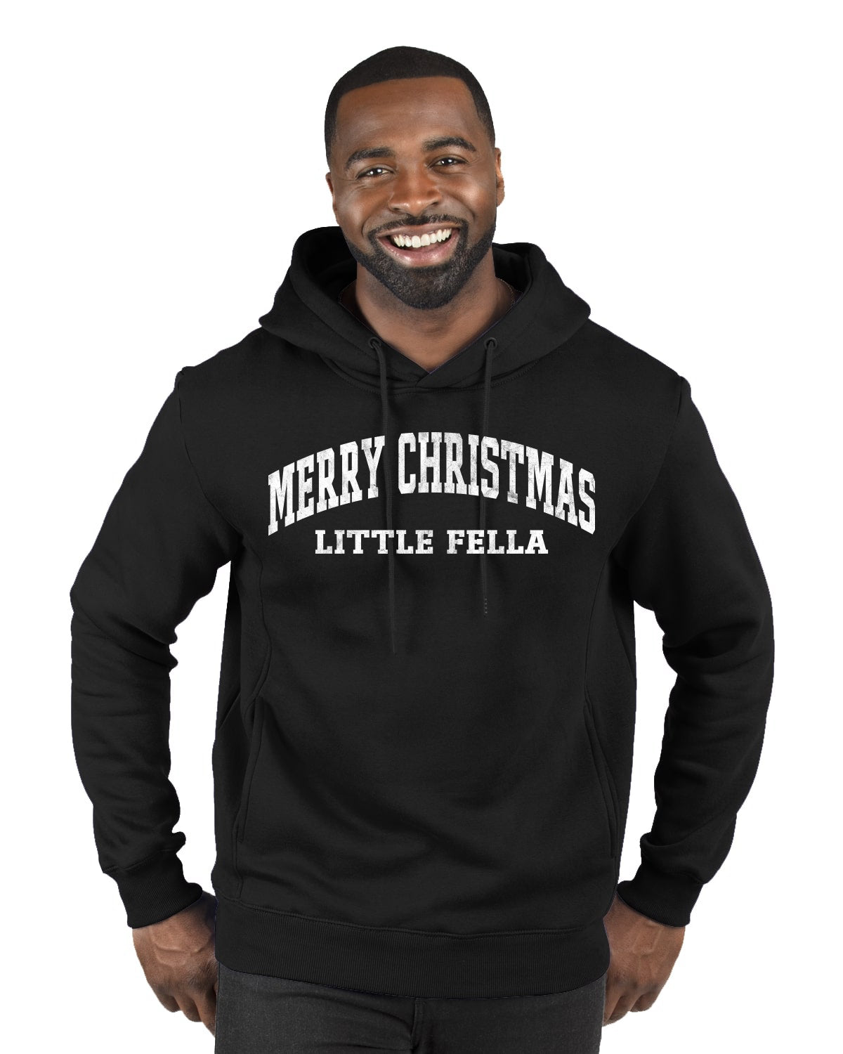 Vintage Movie Quote Merry Christmas Little Fella, Christmas Gifts, Funny Xmas Gift Idea, Ugly Christmas Sweater Premium Graphic Hoodie Sweatshirt
