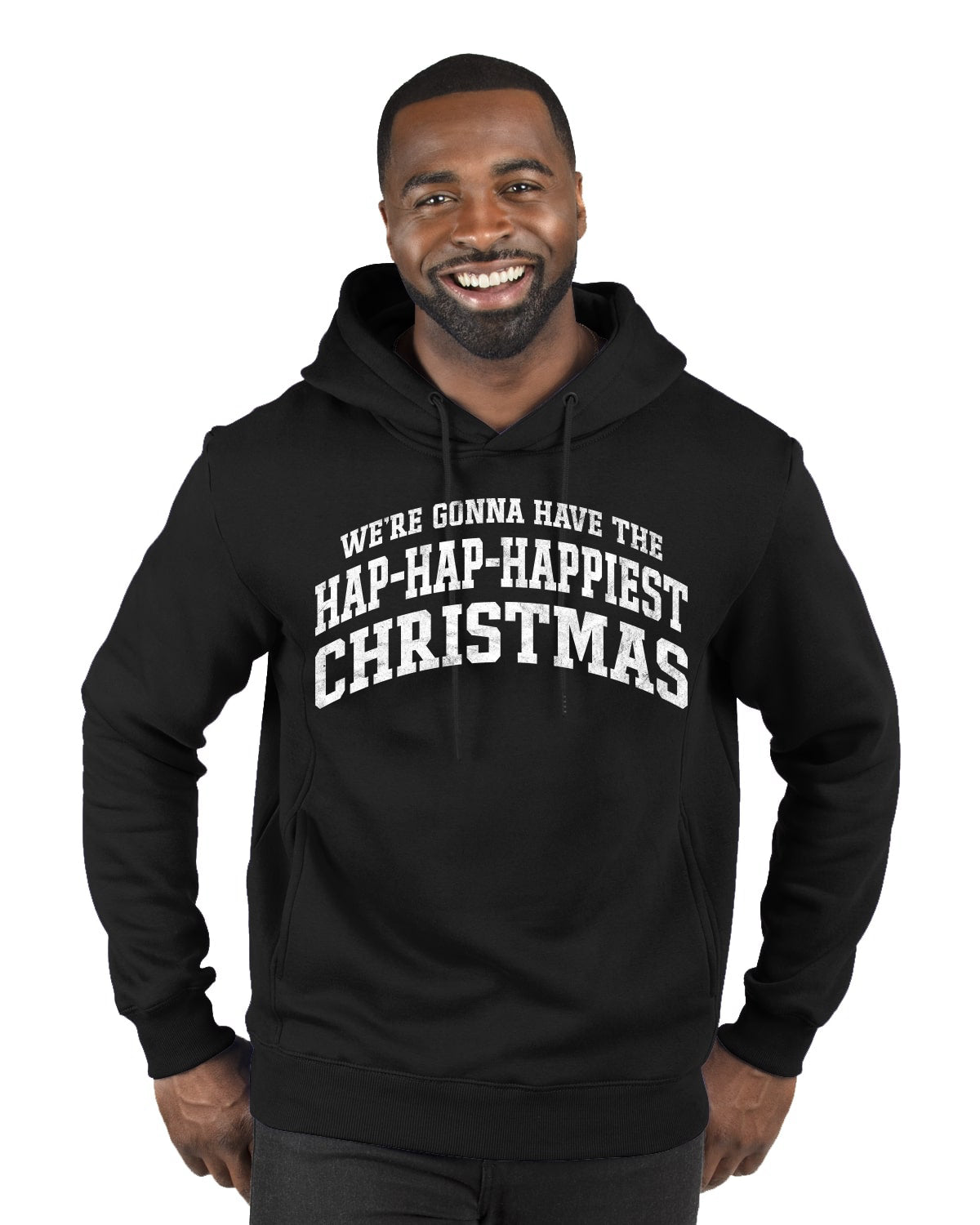 Vintage Movie Quote Hap-Hap-Happiest Christmas, Christmas Gifts, Funny Xmas Gift Idea, Ugly Christmas Sweater Premium Graphic Hoodie Sweatshirt