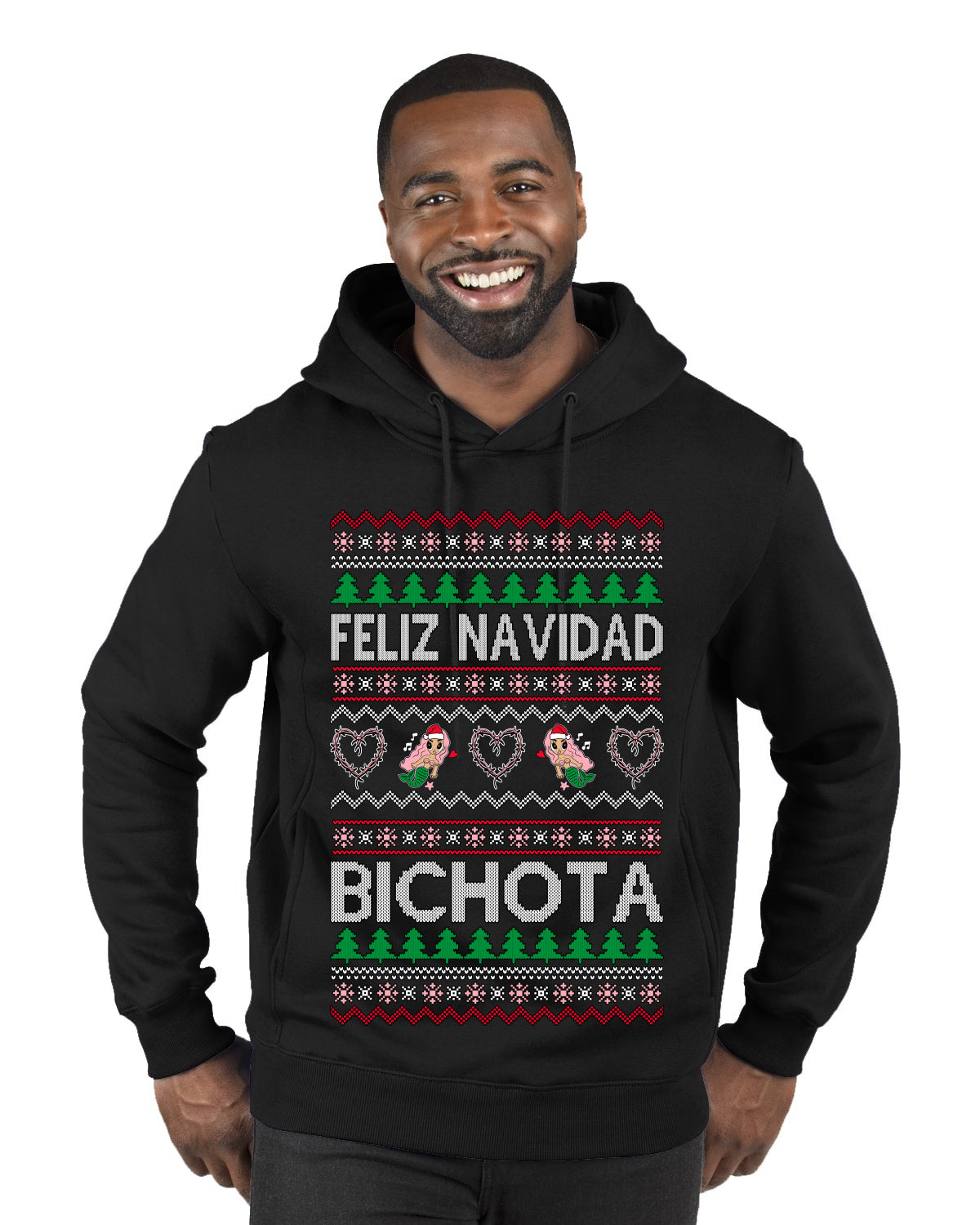 Feliz Navidad Bichota, Christmas Gifts, Funny Xmas Gift Idea, Ugly Christmas Sweater Premium Graphic Hoodie Sweatshirt