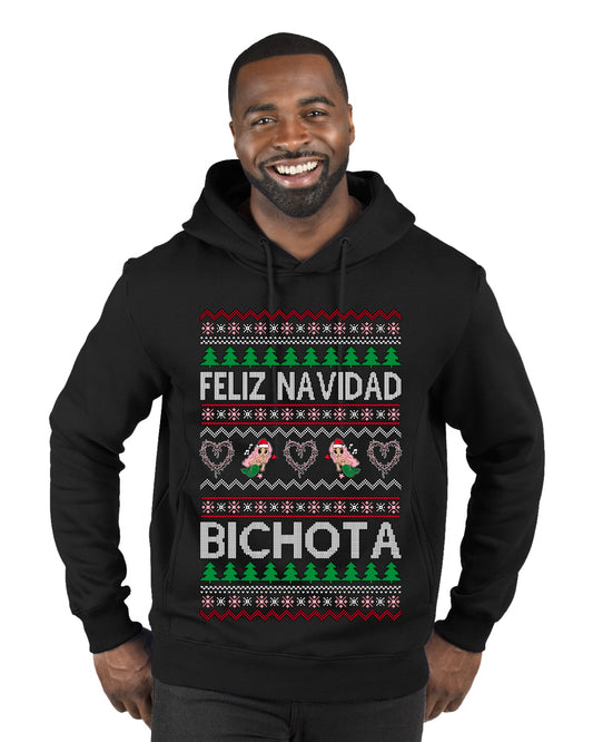 Feliz Navidad Bichota, Christmas Gifts, Funny Xmas Gift Idea, Ugly Christmas Sweater Premium Graphic Hoodie Sweatshirt