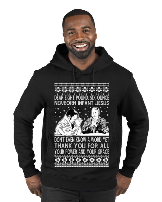 8 Pound 6 Ounce Baby Jesus Shake and Bake, Birthday Jesus,Christmas Gifts, Funny Xmas Gift Idea, Ugly Christmas Sweater Premium Graphic Hoodie Sweatshirt