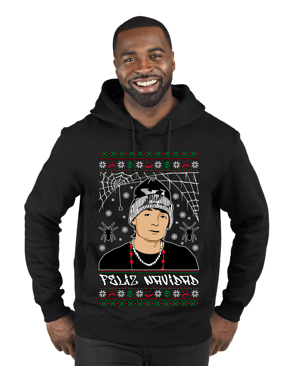 Peso Feliz Navidad Pluma, Feliz Navidad,  Christmas Gifts, Funny Xmas Gift Idea, Ugly Christmas Sweater Premium Graphic Hoodie Sweatshirt