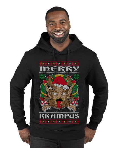 Merry Krampus Scary Xmas Movie, Christmas Gifts, Funny Xmas Gift Idea, Ugly Christmas Sweater Premium Graphic Hoodie Sweatshirt