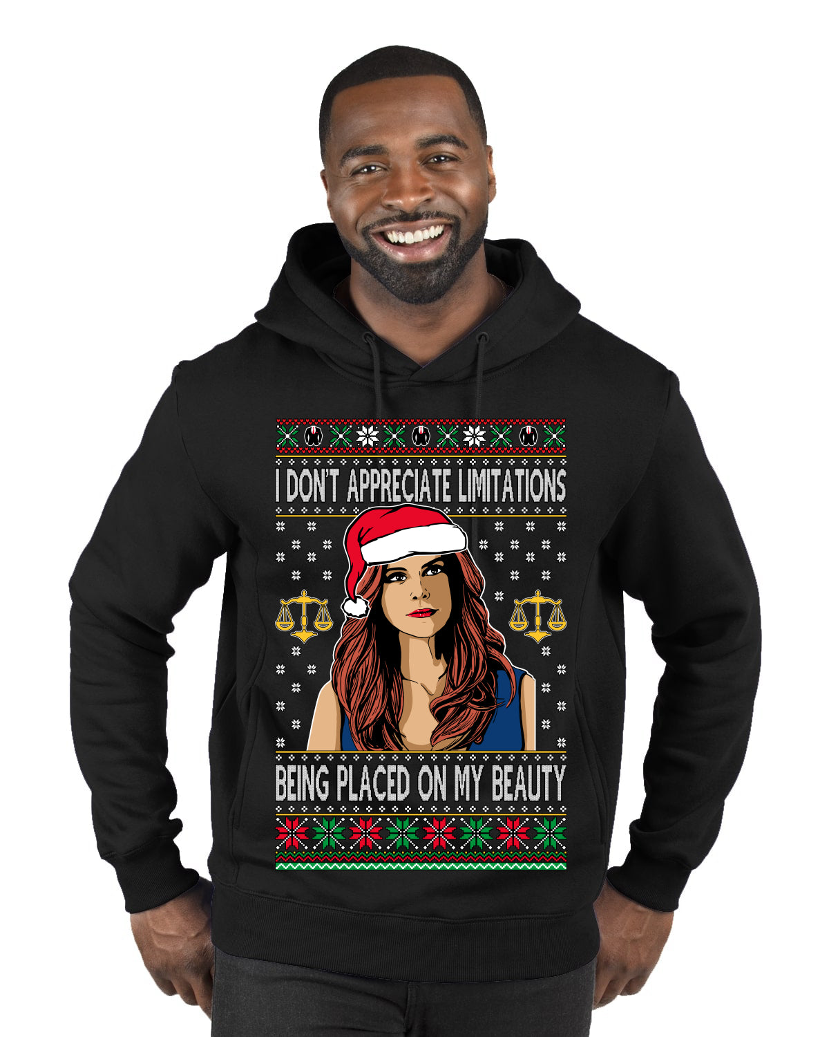 Donna TV Show Parody Don't Appreciate Limitations Being Placed, Christmas Gifts, Funny Xmas Gift Idea, Ugly Christmas Sweater Premium Graphic Hoodie Sweatshirt