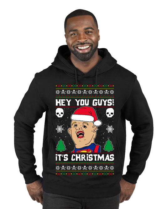 Hey You Guys! It's Sloth Never Say Die, Christmas Gifts, Funny Xmas Gift Idea, Ugly Christmas Sweater Premium Graphic Hoodie Sweatshirt