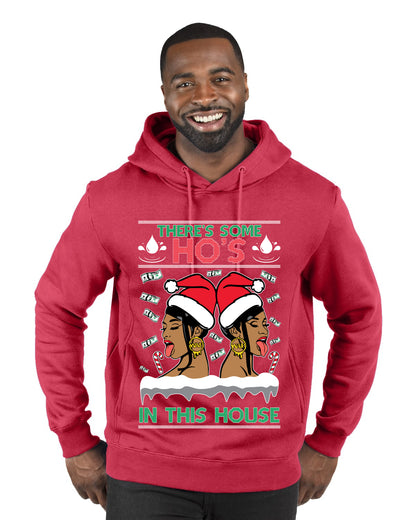 Woman Rapper Ho's In This House, Christmas Gifts, Funny Xmas Gift Idea, Ugly Christmas Sweater Premium Graphic Hoodie Sweatshirt