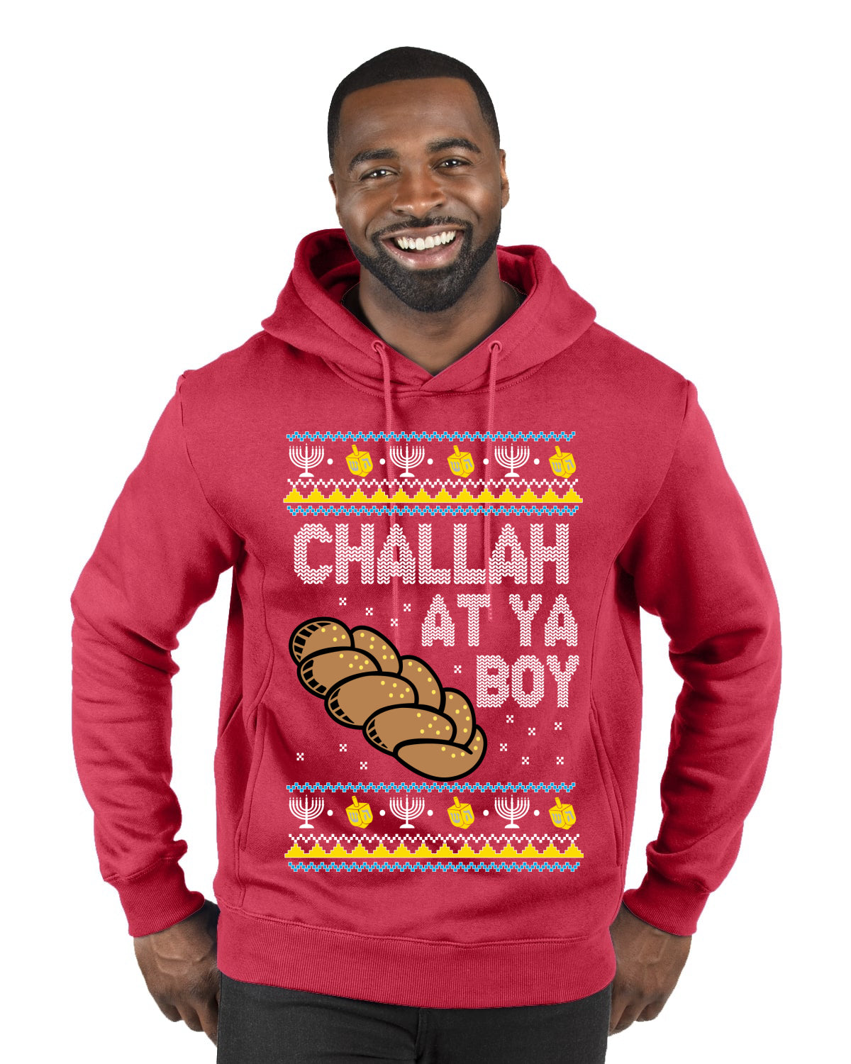 Challah At Ya Boy, Hanukkah Christmas Gifts, Funny Xmas Gift Idea, Ugly Christmas  Premium Graphic Hoodie Sweatshirt