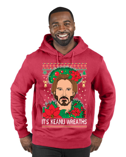 It's Keanu Wreaths ,Christmas Gifts, Funny Xmas Gift Idea, Ugly Christmas Sweater Premium Graphic Hoodie Sweatshirt