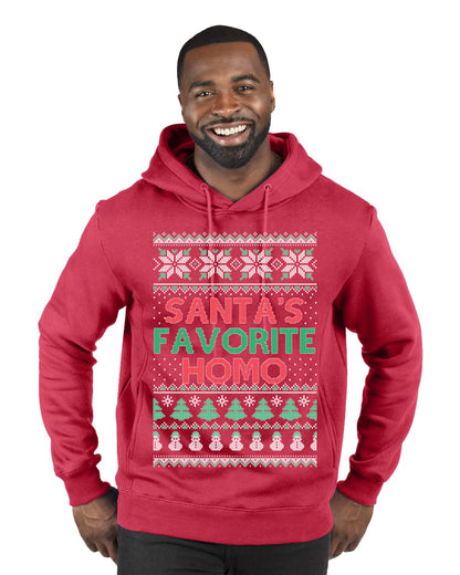 Santa's Favorite Homo ,Christmas Gifts, Funny Xmas Gift Idea, Ugly Christmas Sweater Premium Graphic Hoodie Sweatshirt