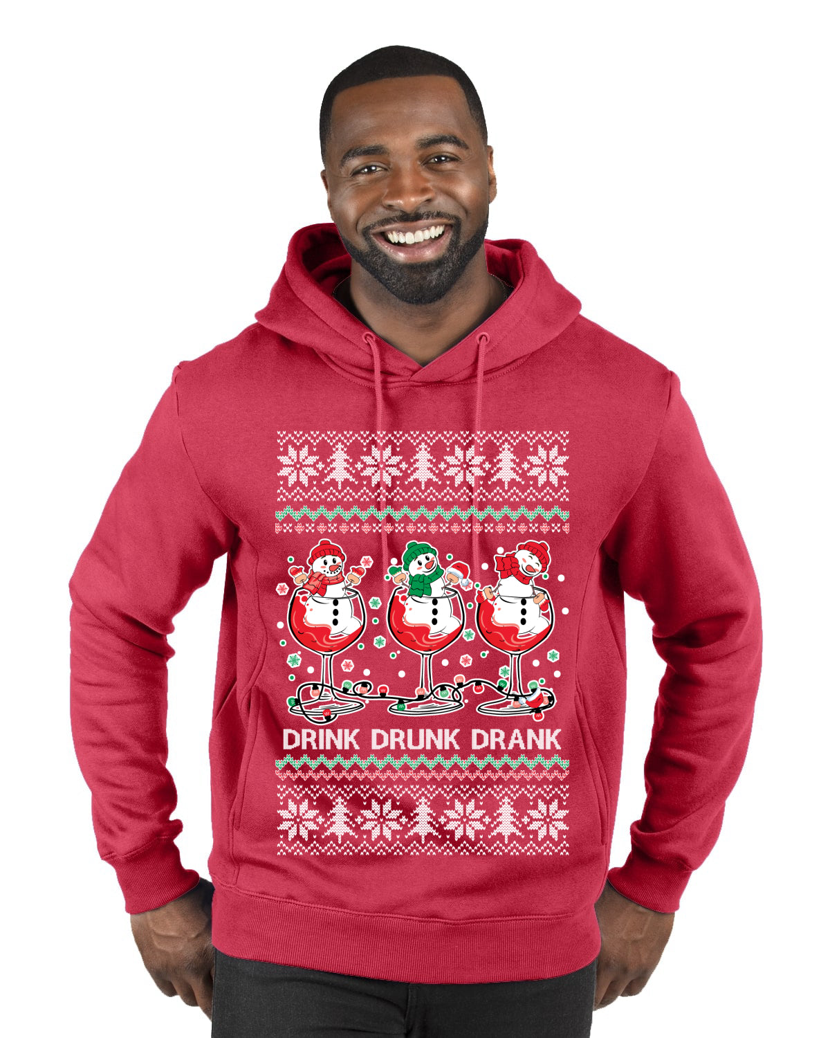 Holiday Spirits Drink Drank Drunk Snowmen, Christmas Gifts, Funny Xmas Gift Idea, Ugly Christmas  Premium Graphic Hoodie Sweatshirt
