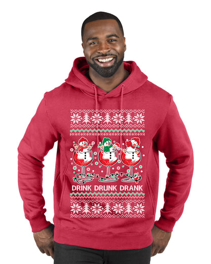 Holiday Spirits Drink Drank Drunk Snowmen, Christmas Gifts, Funny Xmas Gift Idea, Ugly Christmas  Premium Graphic Hoodie Sweatshirt