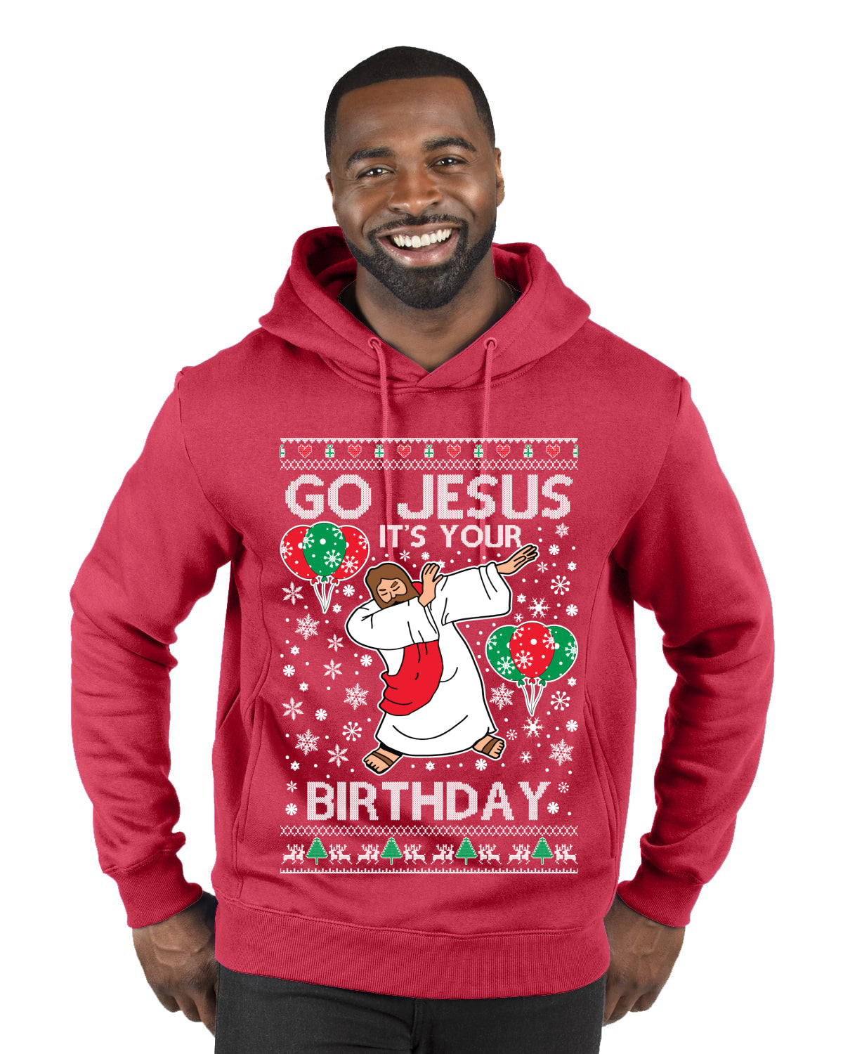 Go Jesus It's Your Birthday, Jesus Birthday, Christmas Gifts, Funny Xmas Gift Idea, Ugly Christmas  Premium Graphic Hoodie Sweatshirt