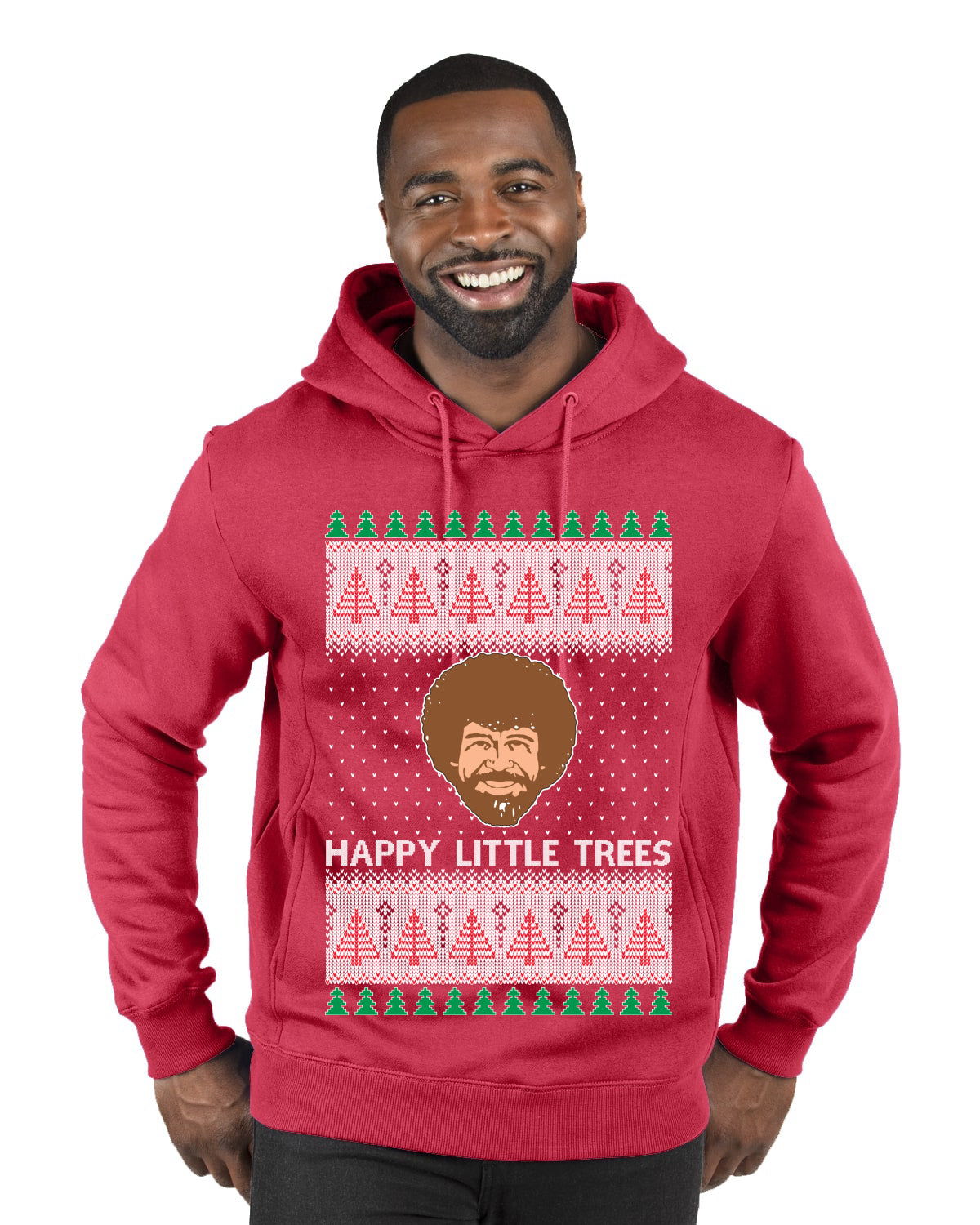 Bob Happy Little Trees Ross Painter, Christmas Gifts, Funny Xmas Gift Idea, Ugly Christmas  Premium Graphic Hoodie Sweatshirt