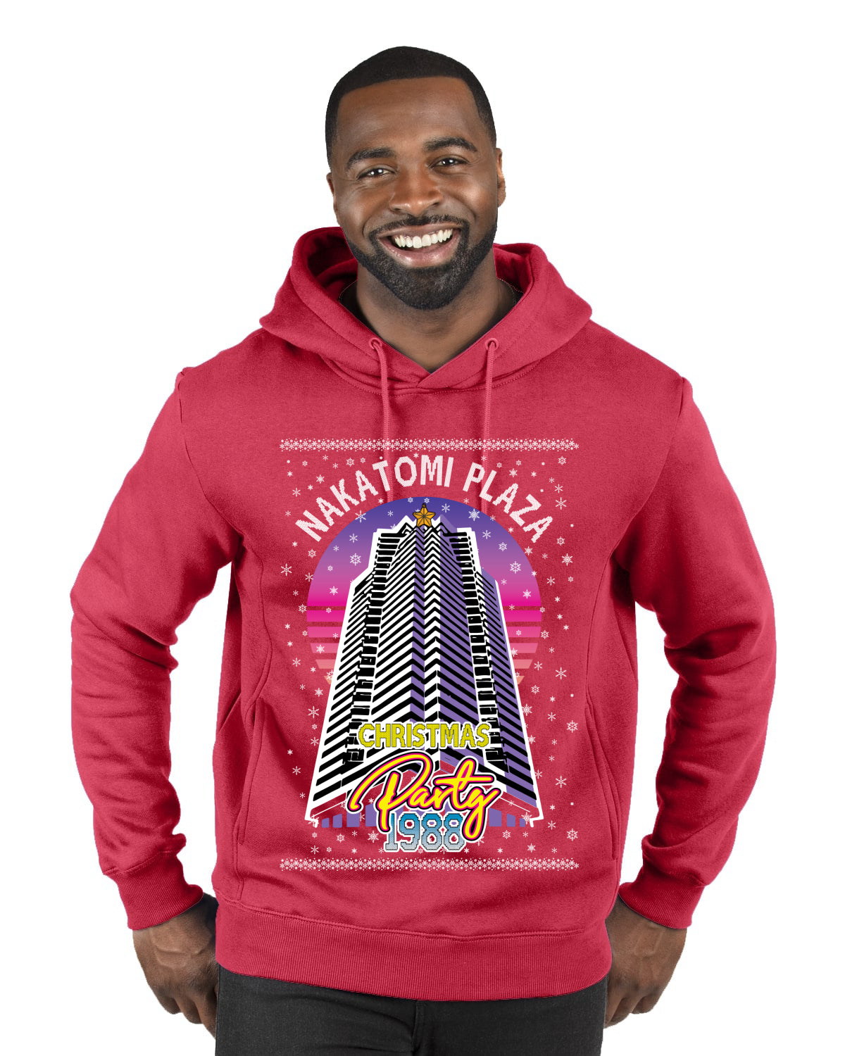 Retro Nakatomi Plaza 1988 Holiday Party, Xmas Movie, Christmas Gifts, Funny Xmas Gift Idea, Ugly Christmas  Premium Graphic Hoodie Sweatshirt