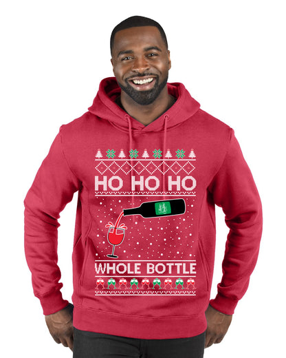 Ho Ho Ho Whole Bottle Wine Spirits, Christmas Gifts, Funny Xmas Gift Idea, Ugly Christmas  Premium Graphic Hoodie Sweatshirt