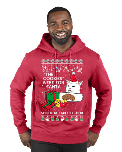 Cat Meme The Cookies Were For Santa Cute Xmas Meme, Christmas Gifts, Funny Xmas Gift Idea, Ugly Christmas Sweater Premium Graphic Hoodie Sweatshirt