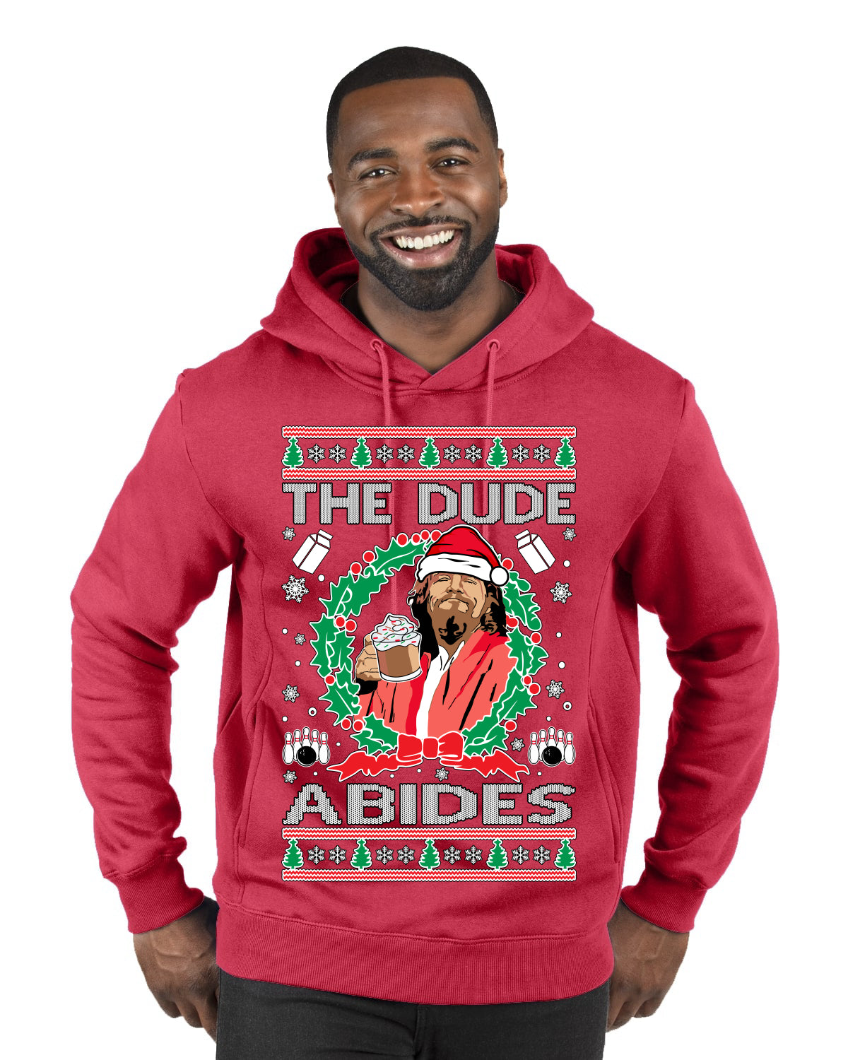 Big Lebowski - The Dude Abides, Christmas Gifts, Funny Xmas Gift Idea, Ugly Christmas Sweater Premium Graphic Hoodie Sweatshirt