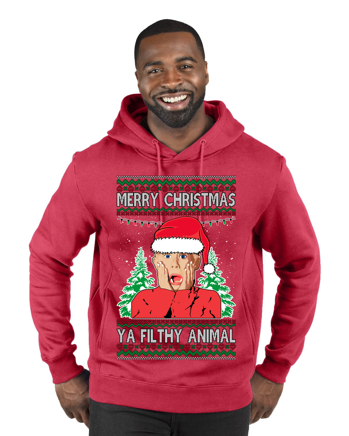 Filthy Animal Christmas Sweatshirt Kevin Movie Christmas Sweater, Ugly Christmas Sweater Unisex Crewneck Sweatshirt Ugly Christmas Sweater Premium Graphic Hoodie Sweatshirt