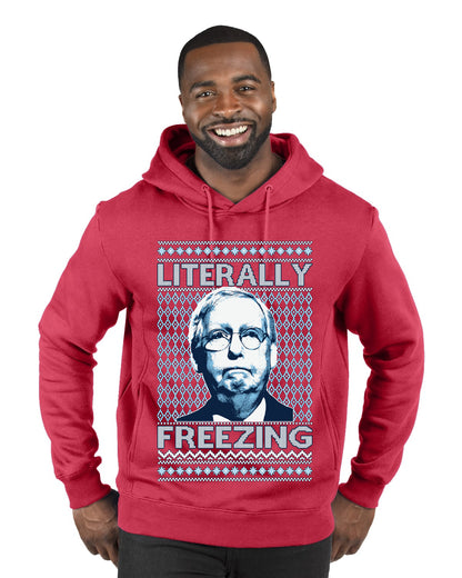 Literally Freezing McConnell , Merry Christmas Tee, Ugly Christmas,  Sweater Premium Graphic Hoodie Sweatshirt