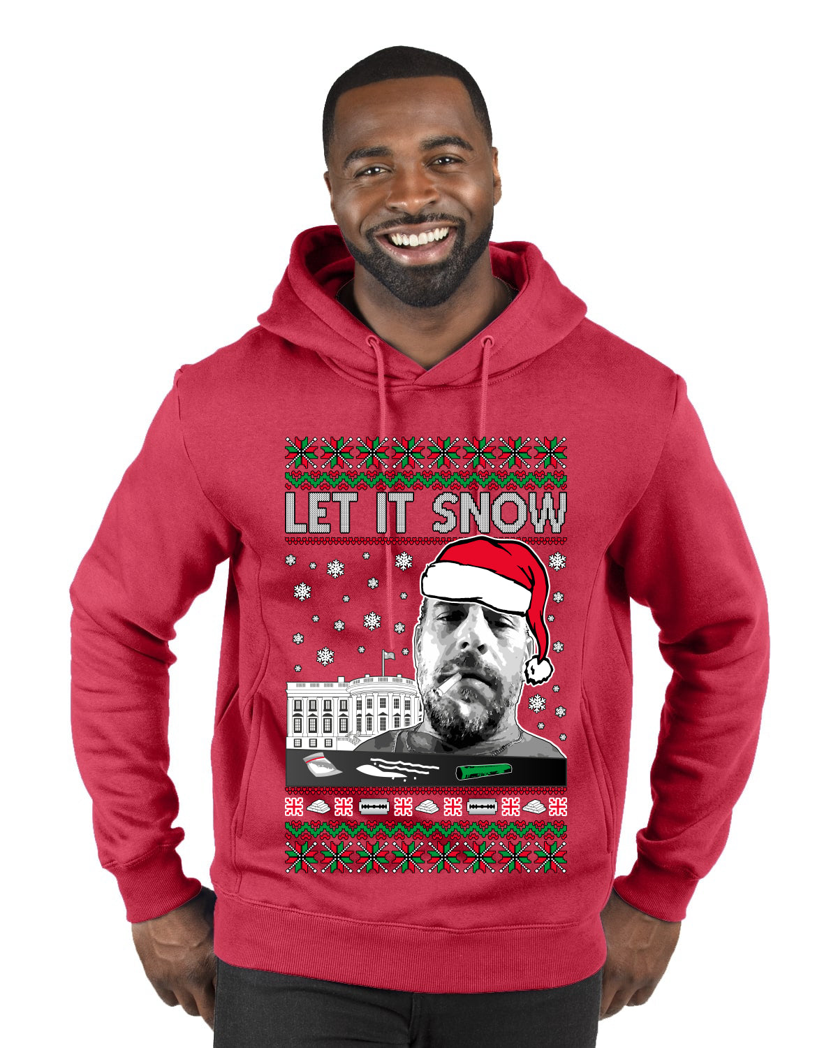 Hunter Let It Snow Biden , Merry Christmas Tee, Ugly Christmas,  Sweater Premium Graphic Hoodie Sweatshirt