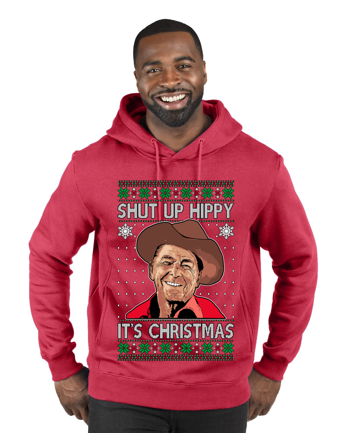Shut Up Hippy It's Christmas , Merry Christmas Tee, Ugly Christmas,  Sweater Premium Graphic Hoodie Sweatshirt