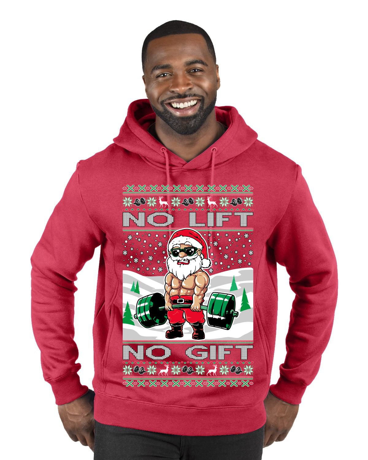 Merry Liftmas No Lift No Gift, Christmas Gifts, Funny Xmas Gift Idea, Ugly Christmas Sweater Premium Graphic Hoodie Sweatshirt
