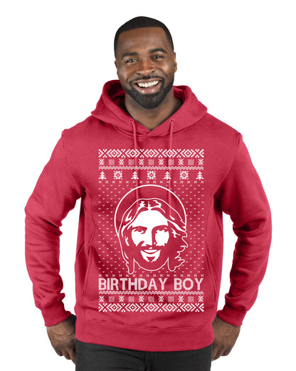 Birthday Boy Jesus Christ, Christmas Gifts, Funny Xmas Gift Idea, Ugly Christmas Sweater Premium Graphic Hoodie Sweatshirt