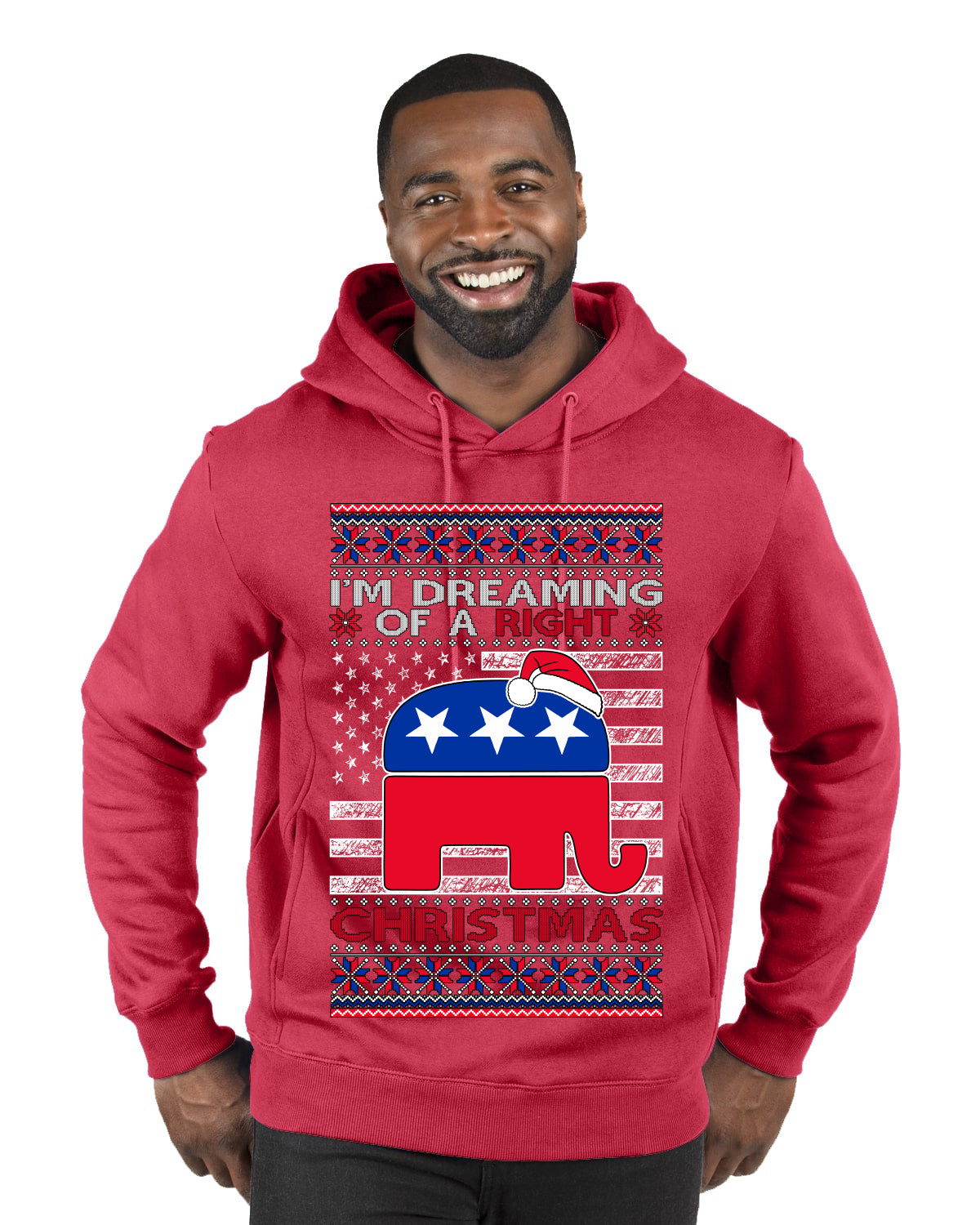 I'm Dreaming Of A Right Christmas GOP, Christmas Gifts, Funny Xmas Gift Idea, Ugly Christmas Sweater Premium Graphic Hoodie Sweatshirt