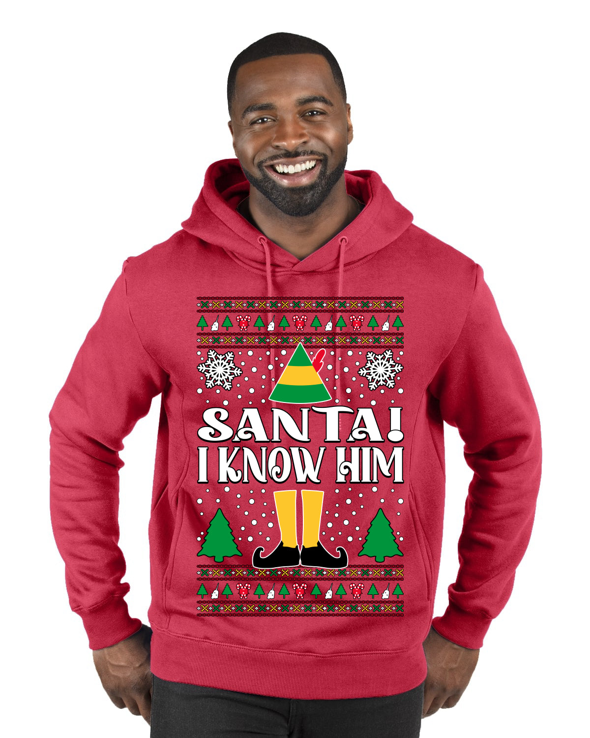 Santa! I Know Him Christmas Movie Quote , Christmas Gifts, Funny Xmas Gift Idea, Ugly Christmas Sweater Premium Graphic Hoodie Sweatshirt