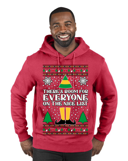 Room For Everyone On The Nice List Christmas Movie Quote, Christmas Gifts, Funny Xmas Gift Idea, Ugly Christmas Sweater Premium Graphic Hoodie Sweatshirt