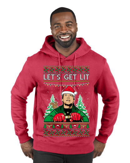 Let's Get Lit Clark Vacation Movie Parody Ugly Christmas Sweater, Christmas Gifts, Funny Xmas Gift Idea, Premium Graphic Hoodie Sweatshirt