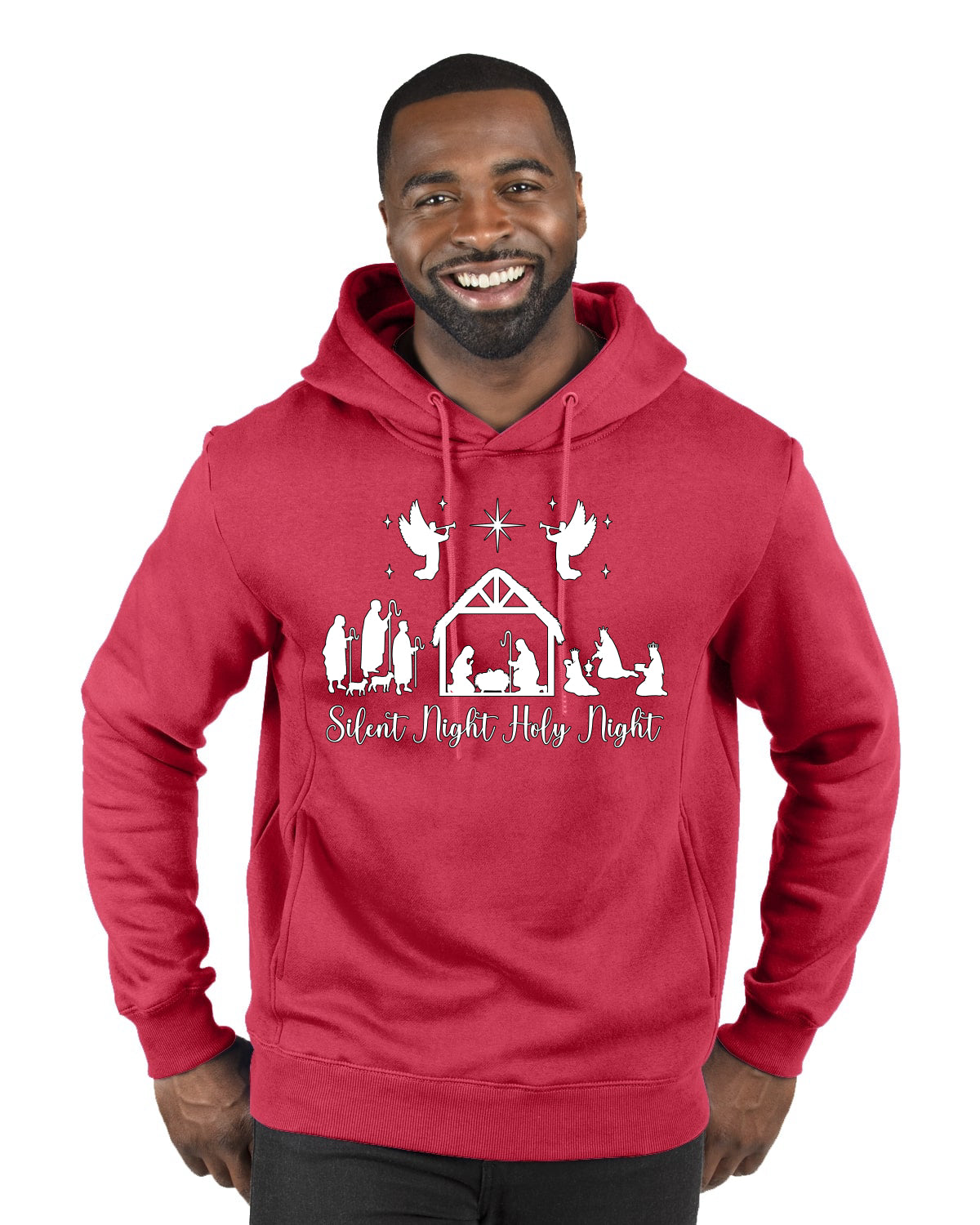 Silent Night Holy Night Religious Jesus Ugly Christmas Sweater, Christmas Gifts, Funny Xmas Gift Idea, Premium Graphic Hoodie Sweatshirt