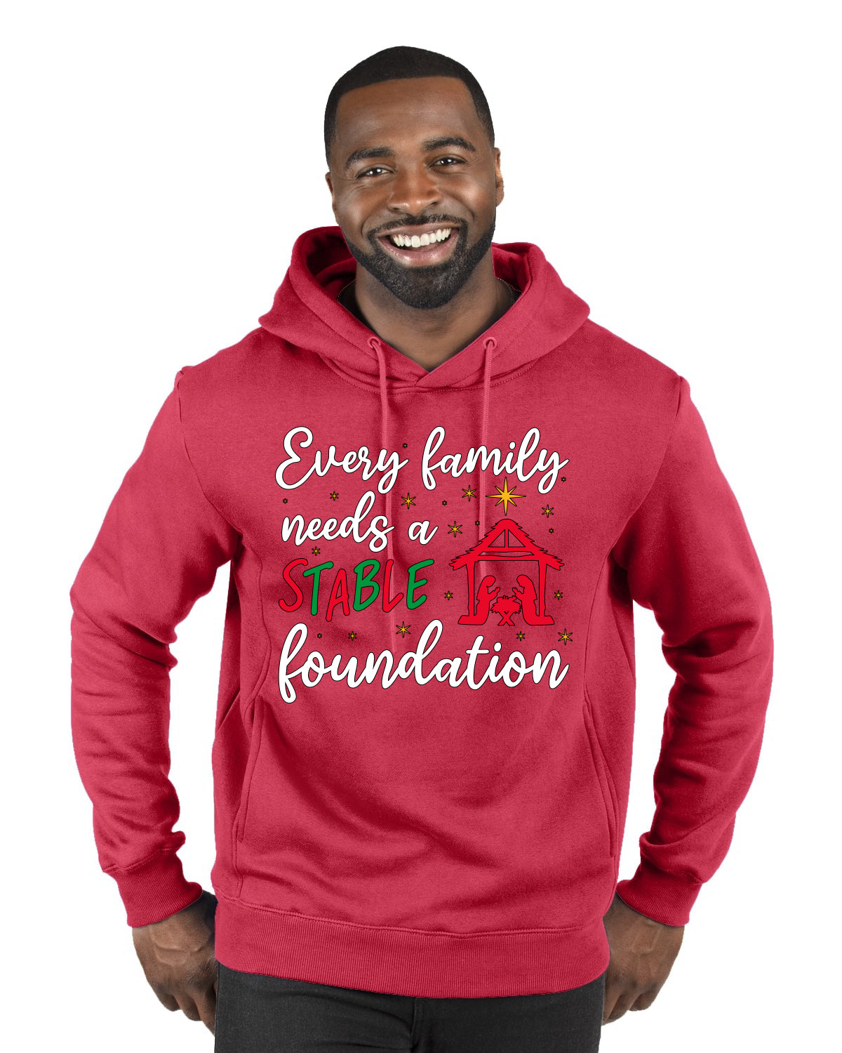 Every Family Needs a Stable Foundation Ugly Christmas Sweater, Christmas Gifts, Funny Xmas Gift Idea, Premium Graphic Hoodie Sweatshirt