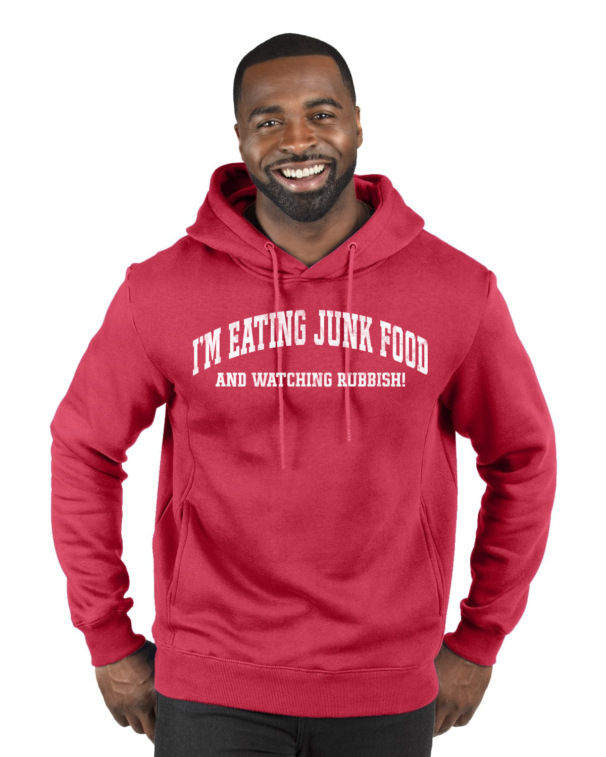 Vintage Movie Quote Eating Junk Food And Watching Rubbish, Christmas Gifts, Funny Xmas Gift Idea, Ugly Christmas Sweater Premium Graphic Hoodie Sweatshirt