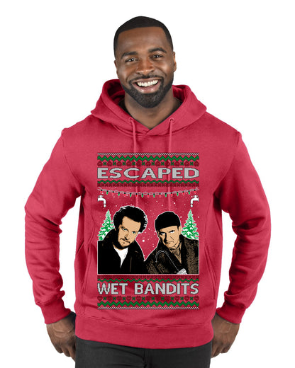 Escaped Bandits Classic Home Holiday Movie, Christmas Gifts, Funny Xmas Gift Idea, Ugly Christmas Sweater Premium Graphic Hoodie Sweatshirt