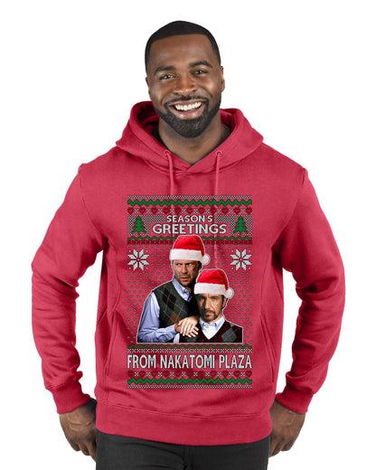 Nakatomi Plaza  Season's Greeting,  Christmas Gifts, Funny Xmas Gift Idea, Ugly Christmas Sweater Premium Graphic Hoodie Sweatshirt