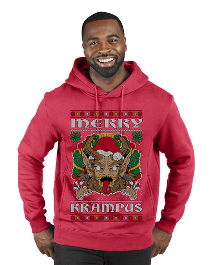 Merry Krampus Scary Xmas Movie, Christmas Gifts, Funny Xmas Gift Idea, Ugly Christmas Sweater Premium Graphic Hoodie Sweatshirt