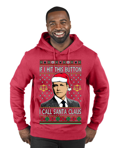 TV Show Parody Harvey Hit This Button I Call Santa Specter, Christmas Gifts, Funny Xmas Gift Idea, Ugly Christmas Sweater Premium Graphic Hoodie Sweatshirt