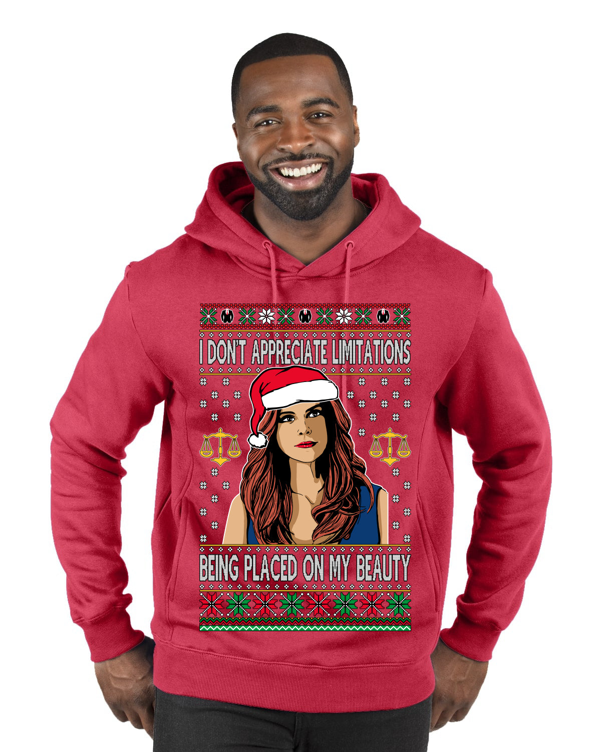 Donna TV Show Parody Don't Appreciate Limitations Being Placed, Christmas Gifts, Funny Xmas Gift Idea, Ugly Christmas Sweater Premium Graphic Hoodie Sweatshirt