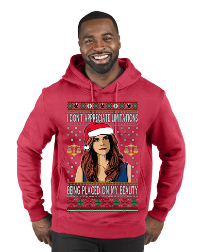 Donna TV Show Parody Don't Appreciate Limitations Being Placed, Christmas Gifts, Funny Xmas Gift Idea, Ugly Christmas Sweater Premium Graphic Hoodie Sweatshirt