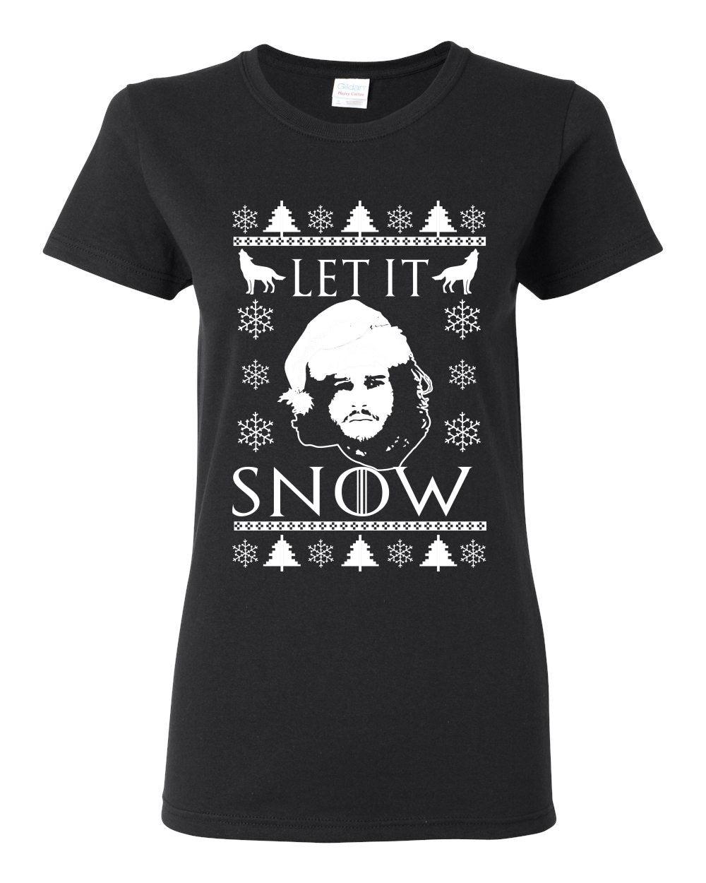Let It Snow Jon Snow Stark GoT , Christmas Gifts, Funny Xmas Gift Idea,  Ugly Christmas Sweater Womens Graphic T-Shirt